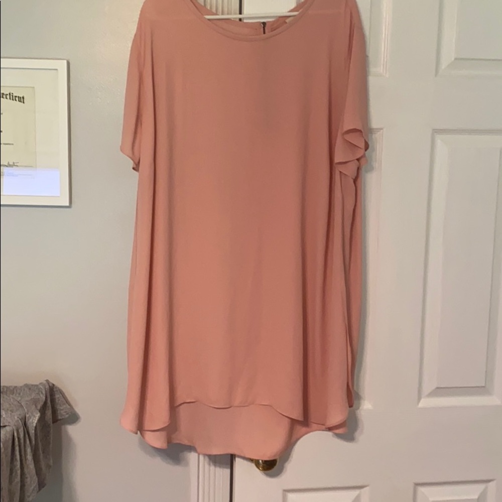 Sejour dusty pink hi low blouse